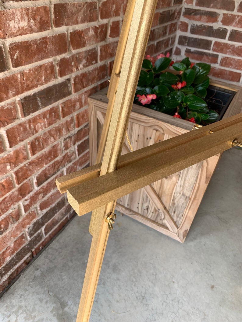 Wood Floor Easel Wedding Sign Stand Art Easel Metallic Etsy