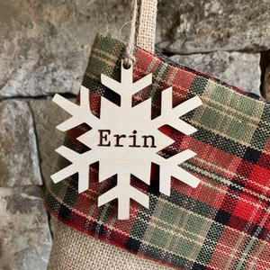 Stocking Name Tag, Custom Engraved Tag