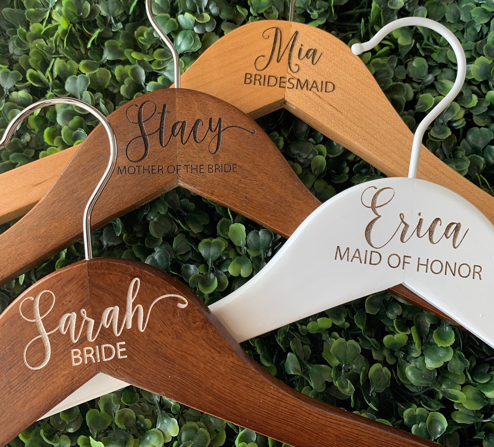 Custom Engraved Wedding Hangers Bridal Party Hangers Etsy
