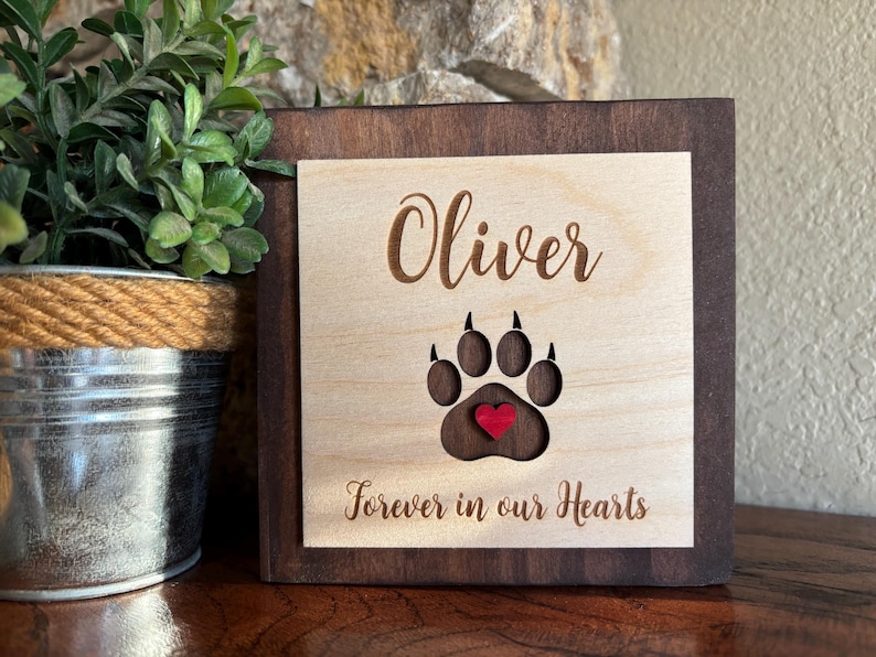 Custom Engraved Pet Memorial Sign, Cat Memorial, Dog Memorial image 3