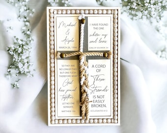 Cord of Three Strands Unity Wedding Sign: Rustic Beaded Frame