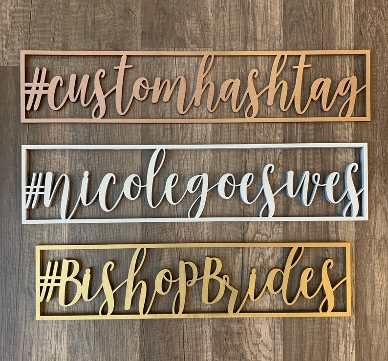 Custom Hashtag Sign Custom Colors Etsy