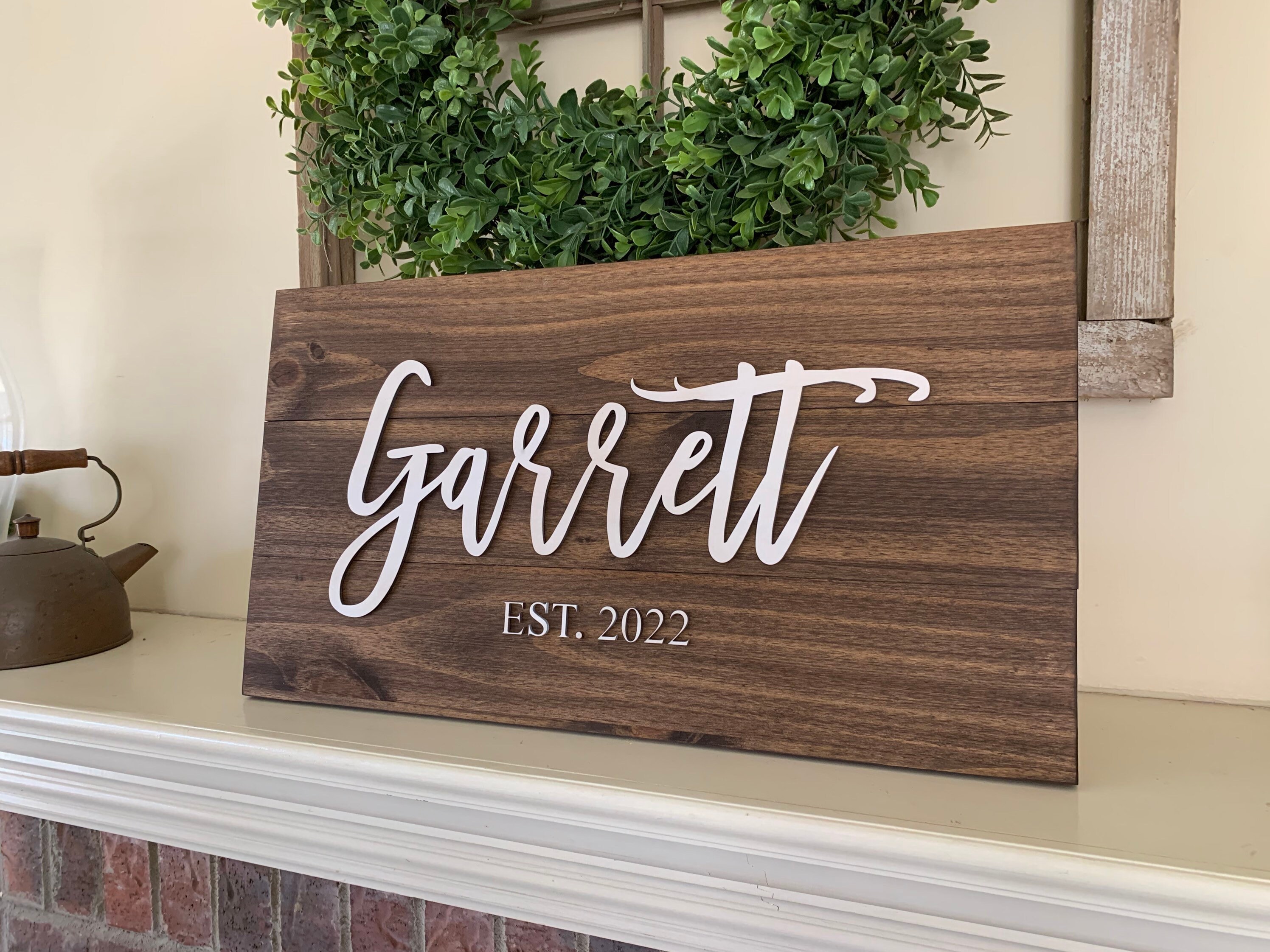 Custom Last Name Sign With 3D Lettering | Etsy