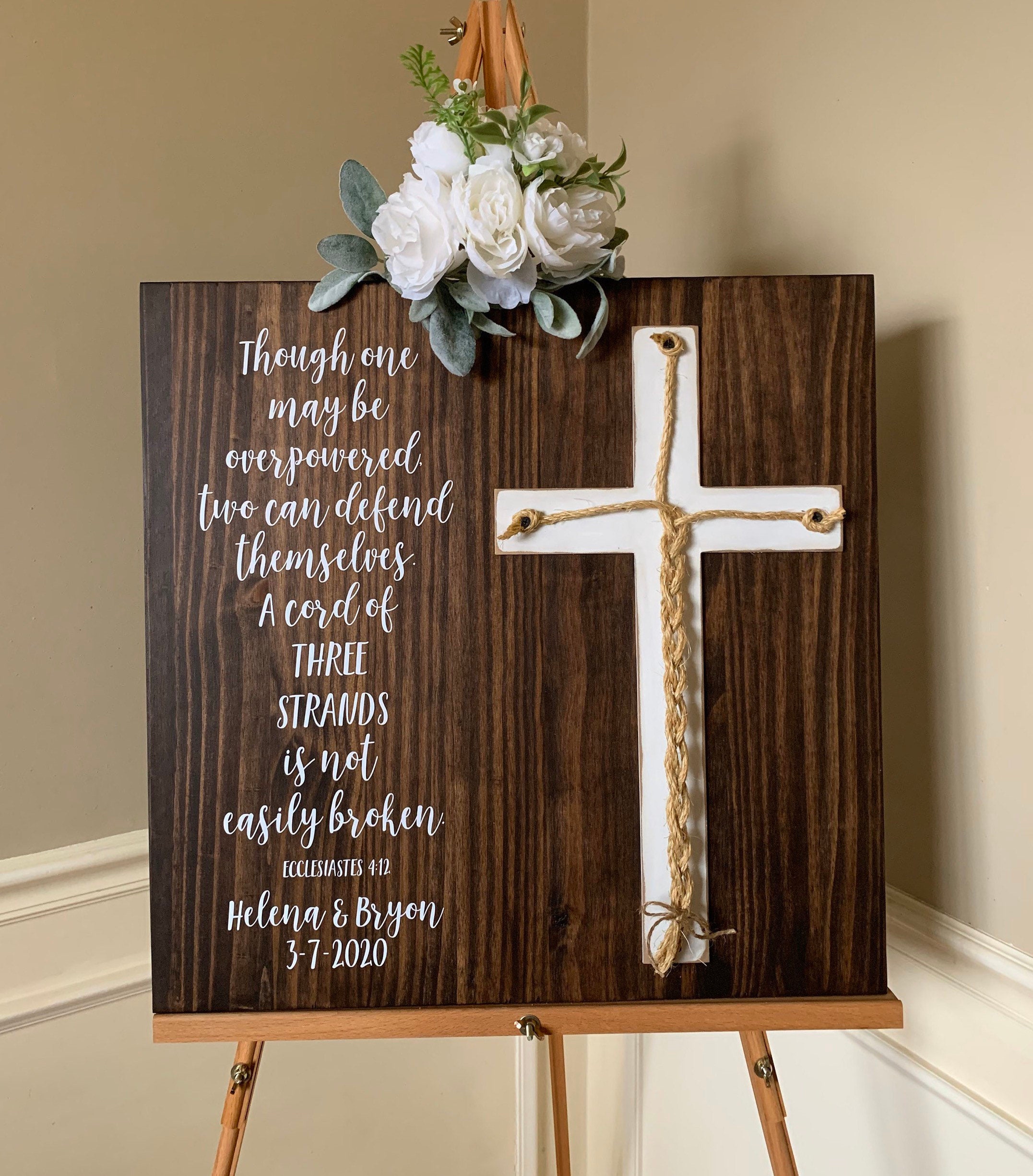 A Cord of Three Strands Wedding Sign Ceremony Sign A Cord of - Etsy