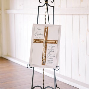 A Cord Of Three Strands, Unity Wedding Sign, Rope Cross Unity Sign, Ecclesiastes 4:12