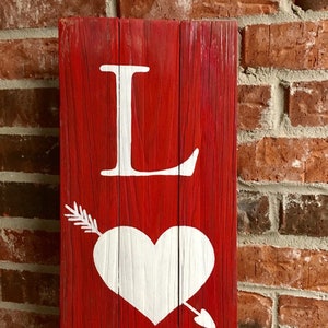 Rustic Wood Love Sign, Rustic Valentines Decor image 8