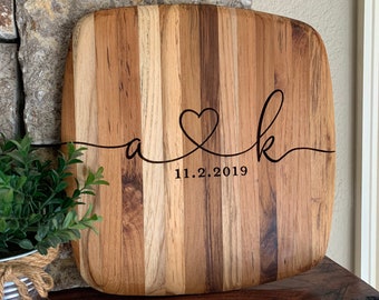 Personalized Engraved Cutting Board, Organic Sustainably Sourced Teak Wood