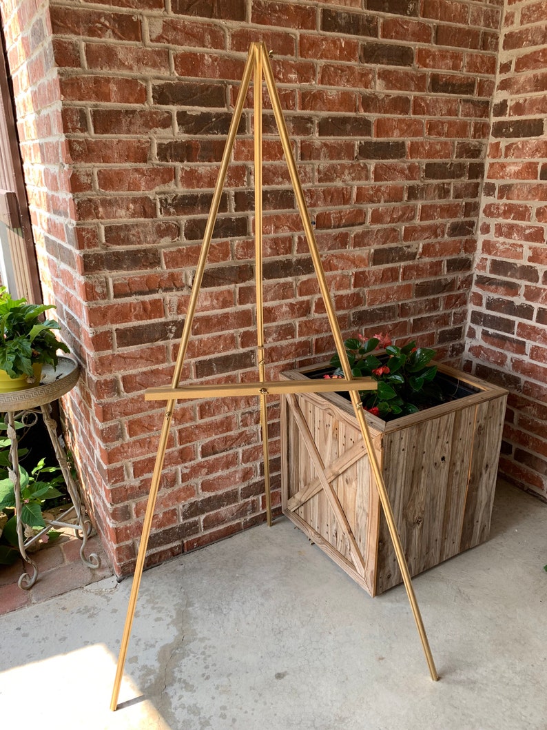 Wood Floor Easel Wedding Sign Stand Art Easel Metallic Etsy