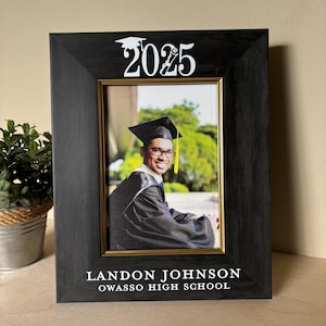 Personalized Graduation Frame | Custom Name & School Photo Frame | Graduate Keepsake | College High School Gift | 5x7 8x10 Tabletop Display