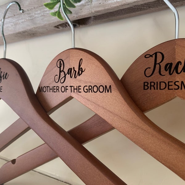 Custom Engraved Wedding Hangers, Bridal Party Hangers