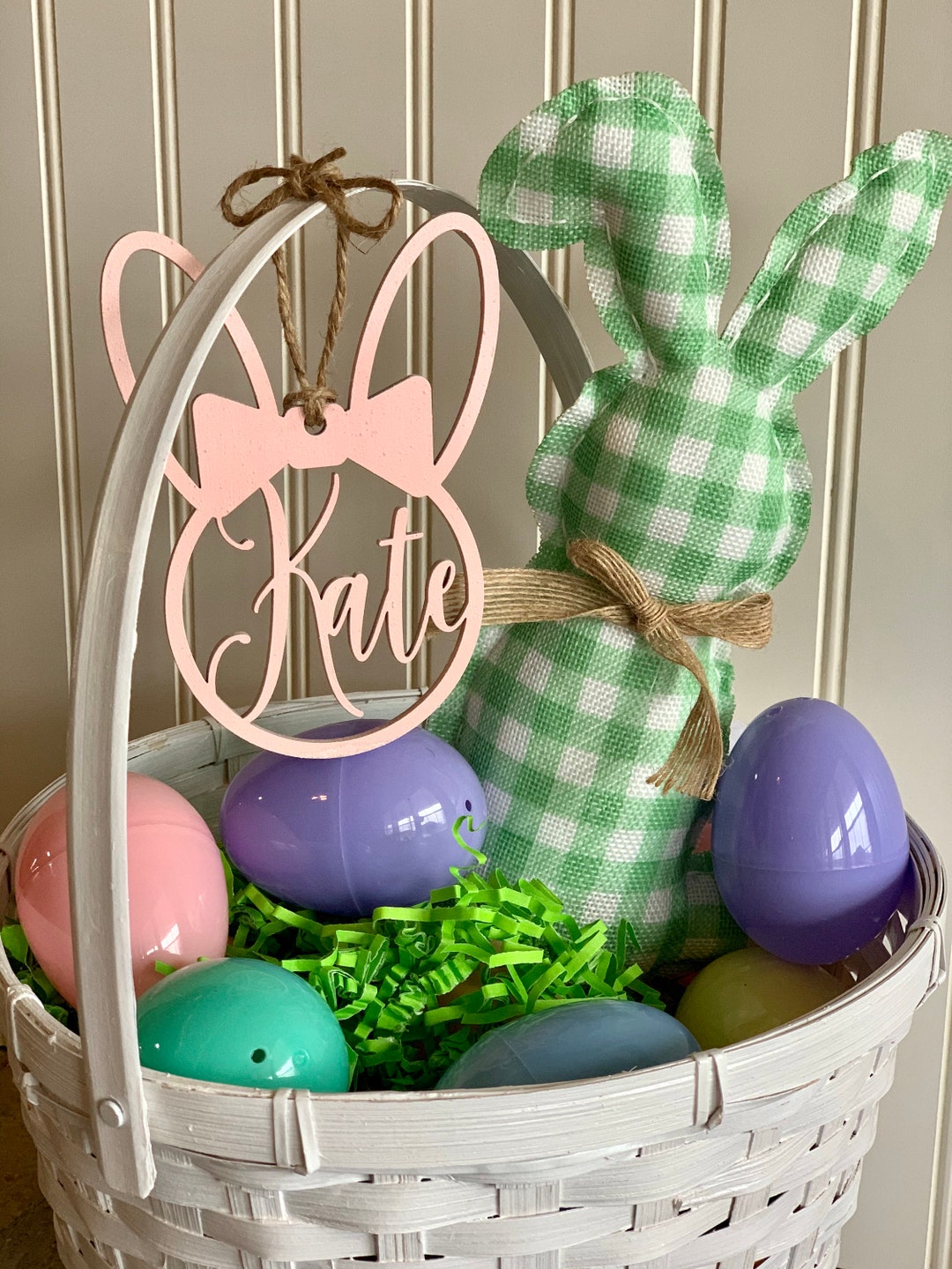 Large Personalized Easter Basket Tag Custom Colors Custom Etsy