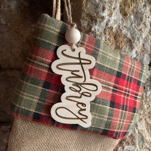Stocking Name Tag, Custom Engraved Tag