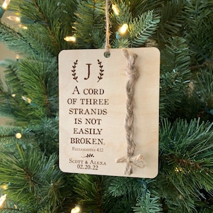 Personalized Christmas Ornament, A cord of three strands