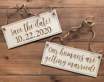 Dog Save the Date Sign, Personalized, Save the Date Photo Prop