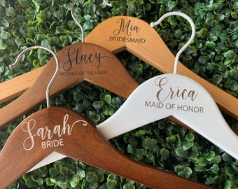 Custom Engraved Wedding Hangers, Bridal Party Hangers