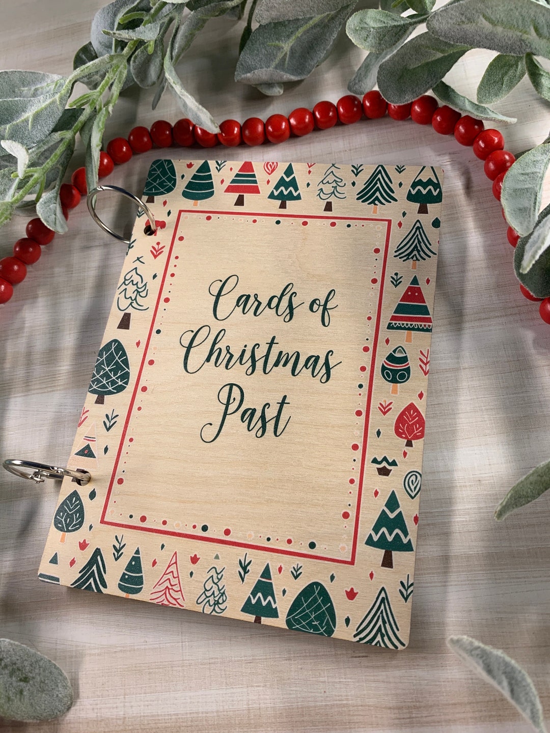 Personalized Christmas Card Holder Album - Wooden Binder Keepsake For Holiday Cards, 8"x6" Or 7"x5", With Metal Rings, Wedding Card Organizer Wooden Card Binder Personalized Christmas Card Holder Album - Wooden Binder Keepsake For Holiday Cards, 8"x6" Or 7"x5", With Metal Rings, Wedding Card Organizer Wooden Card Binder
