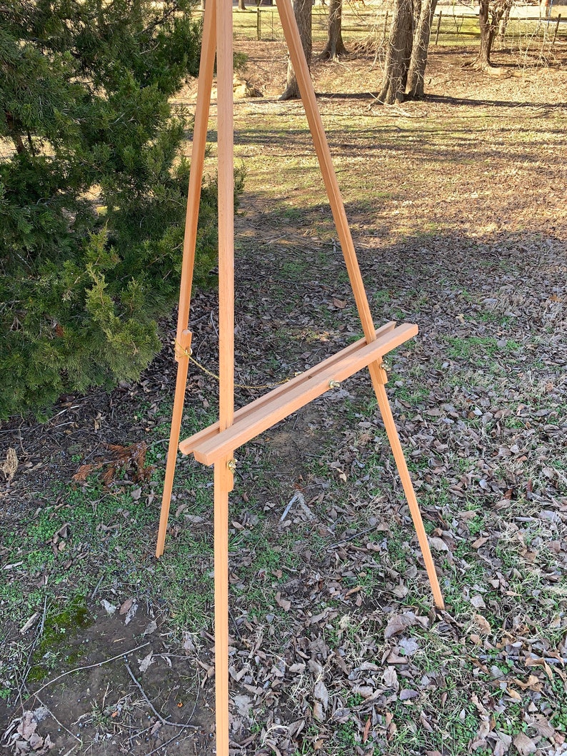 Abitcha Art Easel Wooden Stand - 63" Tripod Display Artist Wood Easel - Adjustable Floor Stand For Wedding Welcome Sign, Painting, Drawing Board, Display Show - Brown