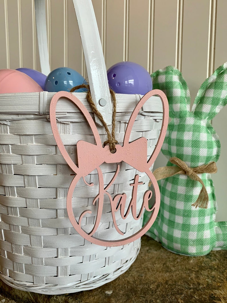 Large Personalized Easter Basket Tag Custom Colors Custom Etsy