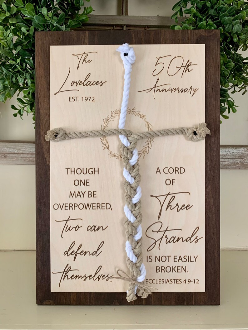 ENGRAVED A Cord of Three Strands is Not Easily Broken Sign Etsy