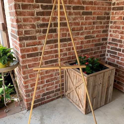 Wood Floor Easel Wedding Sign Stand Art Easel Metallic Gold Etsy