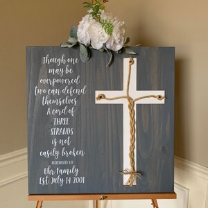 A Cord Of Three Strands Wedding Sign, Ceremony Sign, A Cord of 3 Strands, Ecclesiastes 4:9-12, Wedding Gift, Fall Wedding Decor, Cord Sign