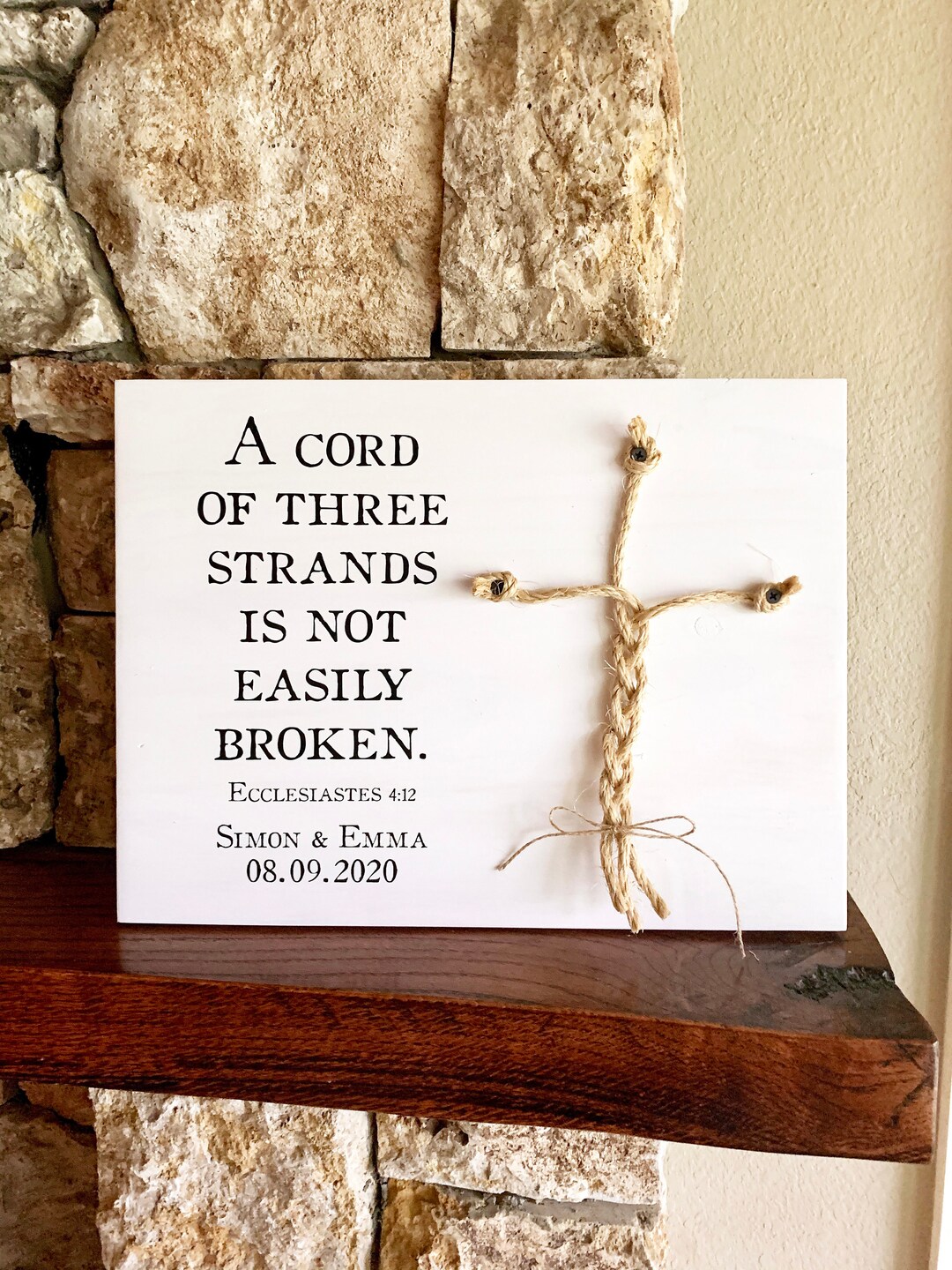 Christian Wedding Gift A Cord Of Three Strands Is Not Easily Broken 