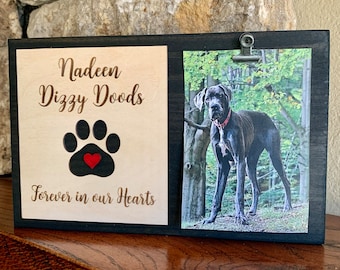 Custom Engraved Pet Memorial Sign, Photo Holder