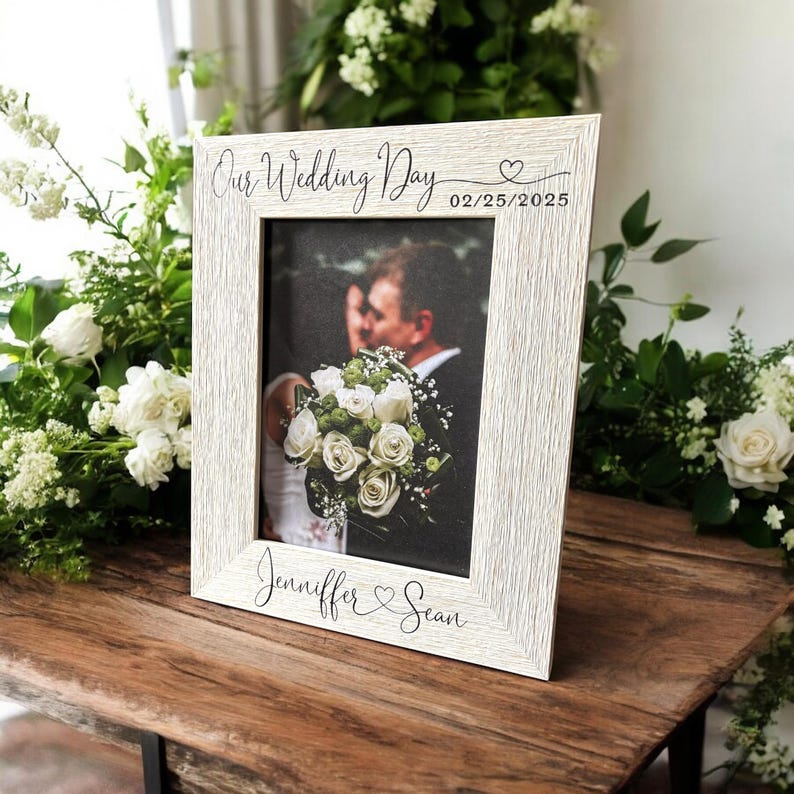 We Adding Date Frame Personalized Wedding Photo Frame | Custom Couple Frame | Anniversary ...