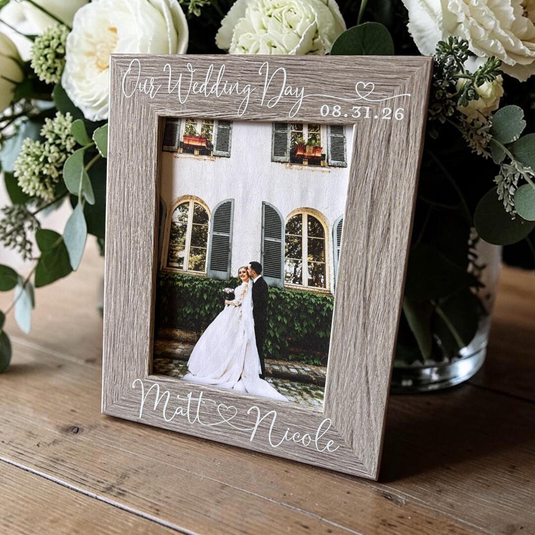 We Adding Date Frame Personalized Wedding Photo Frame | Custom Couple Frame | Anniversary ...