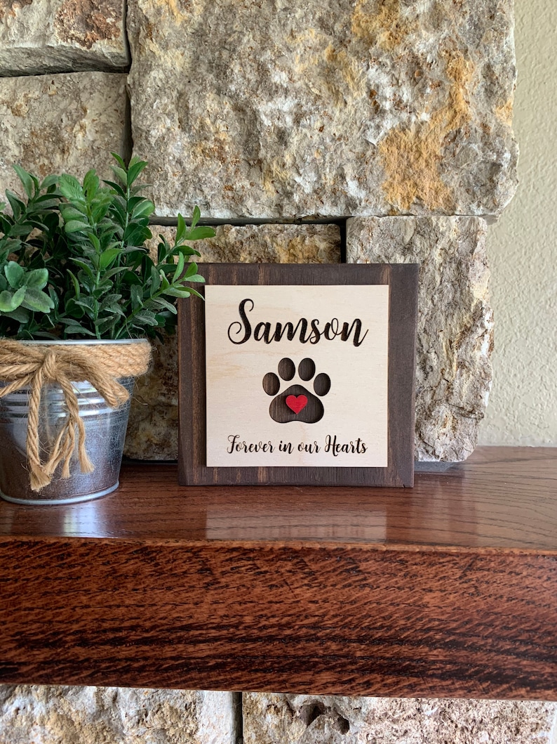 View of Custom Engraved Pet Memorial Sign - Etsy