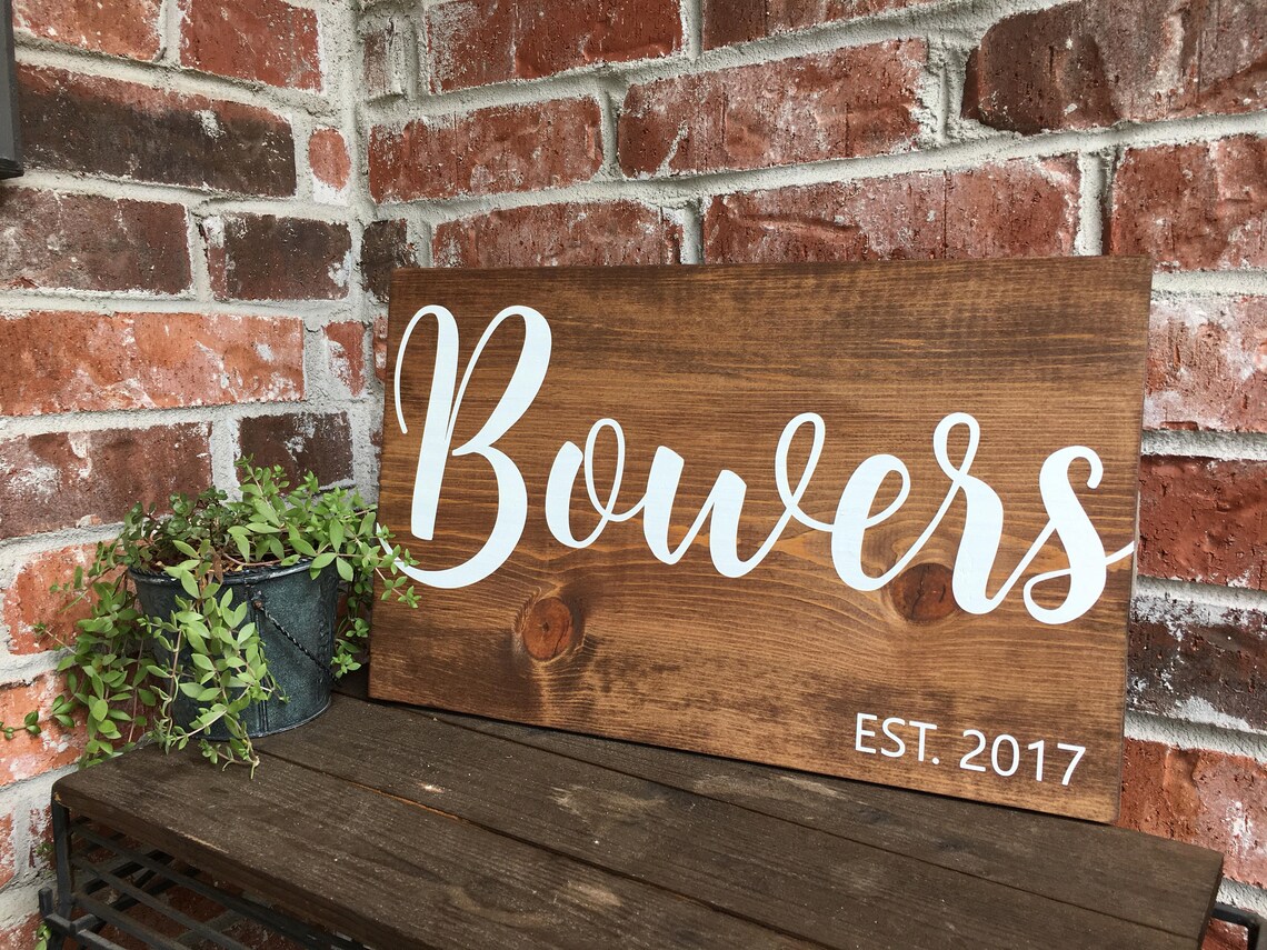 Last Name Sign Last Name Established Sign Wood Last Name Etsy