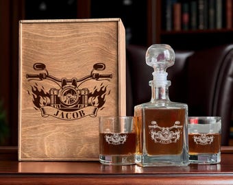 V-Twin Bouteille à Whisky 3D En Forme De Moteur De Moto - Carafe à