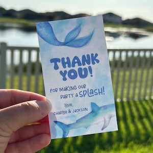 Shark Thank You Tags | Editable Under the Sea Party Favor Tags | Shark Birthday Favor Labels | Instant Download | 8 to a Page