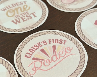 Pink Cowgirl Cupcake Toppers | My First Rodeo Party Decor (Digital Download)