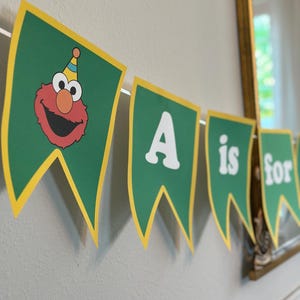 Editable Sesame Street Birthday Banner | First Birthday Party Decoration | Printable Party Banner | Elmo Big Bird Cookie Monster Theme
