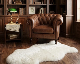 Sheepskin Rug Shearling Chair Throw | Genuine Soft Fur Rug in Various Colors & Sizes for Cozy Home Decor