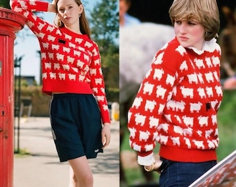 Princess Diana Red Sheep Sweater: Unisex Christmas Jumper