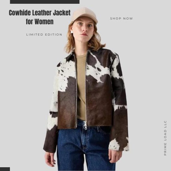 Genuine Cowhide Leather Jacket: Natural Hair-on Cow Skin - Etsy