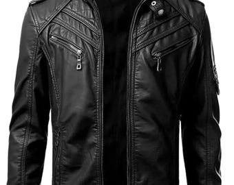 Men's Real Cowhide Black Leather Biker Jacket | Stylish And Durable Fashion Wear