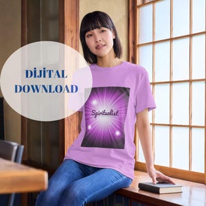 Spiritual T-Shirt Design – Digital Download PNG | Boho Minimalist Graphic, Esoteric Symbol Art, Meditative Energy Shirt Print