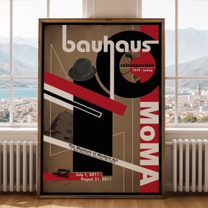 Manifesto originale contemporaneo Bauhaus – Stampa astratta vintage, Stampa artistica incorniciata Bauhaus, Arte murale modernista, Retrospettiva Bauhaus al MoMA