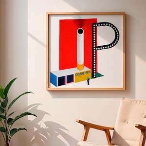 Bauhaus horizontal Original poster – Bauhaus german Print, bauhaus architectural Art Print, Modernist Wall Art, Bauhaus cigarette poster