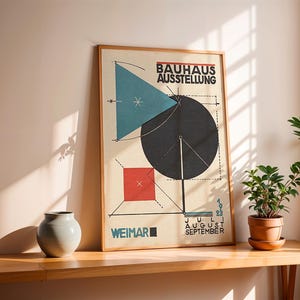 Bauhaus 1923 Weimar Poster, Geometric abstract modernist art print, Bauhaus vintage Art Print, Modernist wall art, Bauhaus geometric poster