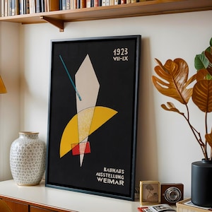 Descargar póster original de la Bauhaus: impresión abstracta vintage, impresión artística enmarcada de la Bauhaus, arte mural modernista, exposición de la Bauhaus en Weimar, 1923