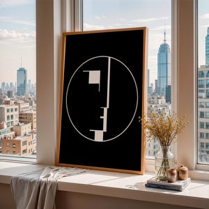 Bauhaus Logo Poster: Vintage Modernist Geometric Print
