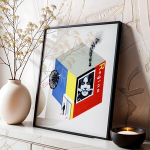 Bauhaus Original contemporary Poster – Vintage Abstract Print, Bauhaus design Art Print, Modernist Wall Art, Bauhaus cube-shaped pavilion