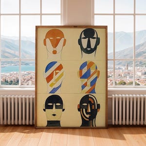 Bauhaus Head Illustration Print: Vintage German Abstract Art