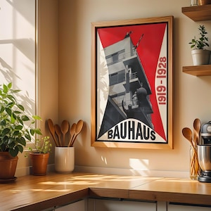 Bauhaus Dessau Print: Herbert Bayer Poster, Framed Modernist Wall Art