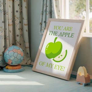 Art Prints Nursery Wall Decor Fruit Prints Wall Art Quotes Baby Room Wall Decor Poster Art Fruit Print Baby Shower Gift Bright Apple Decor