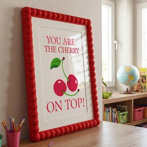 Art Prints Nursery Wall Decor Fruit Prints Wall Art Quotes Baby Room Wall Decor Poster Art Fruit Print Baby Shower Gift Bright Cherry Print